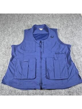 Duluth Trading Vest Mens 2XL Smoky Blue Utility Work Fishing Hiking Ripstop Y2K